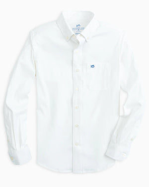 SOUTHERN TIDE Kid's Tops Southern Tide Boys Solid Intercoastal Button Down Shirt || David's Clothing