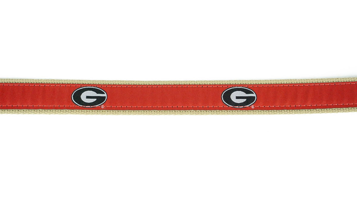 Zeppro Men's Belts Zeppro University of Georgia Ribbon Belt - Red || David's Clothing